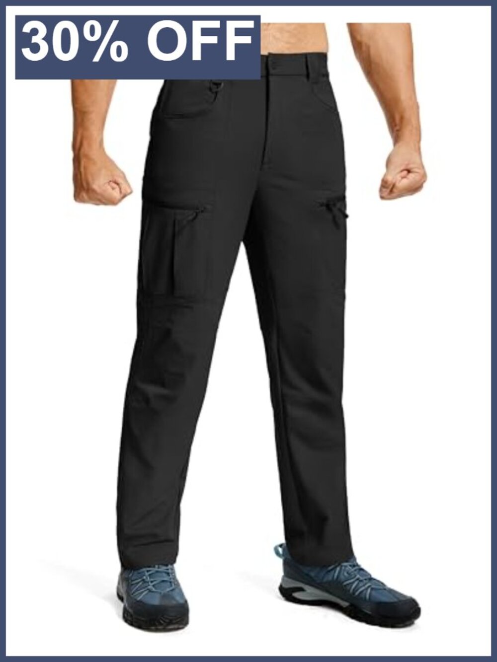 Men's Lightweight Hiking Pants Waterproof Nylon Cargo Work Quick Dry Stretch
